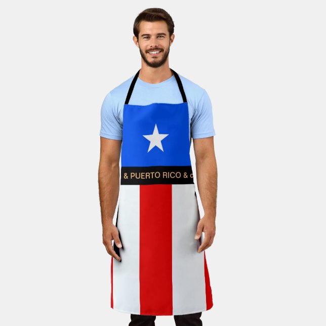 Delantal Cocina de cocina de Carribean y Puerto Rico Flag C (Gastado)