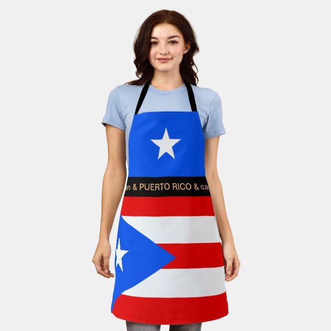 Delantal Cocina de cocina de Carribean y Puerto Rico Flag C (Gastado)