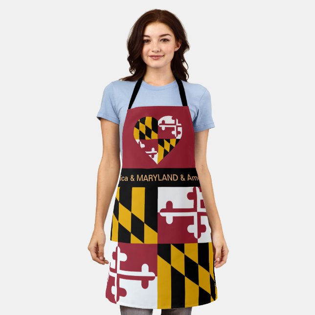 Delantal Cocina de cocina Maryland y Maryland Flag Estados  (Gastado)