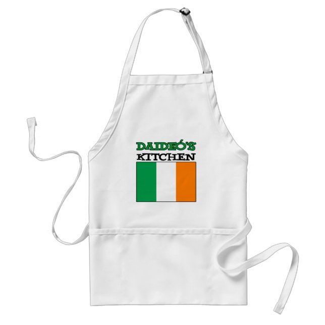 Delantal Cocina de Daideo con bandera de Irlanda (Frente)