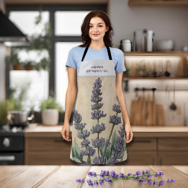 Delantal Cocina de hierbas de lavanda vintage