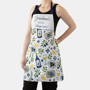 Delantal Cocina de la Abuela Siempre Abierta Aceitunas Patr