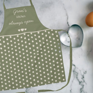 Delantal Cocina de la Abuela Siempre Abierta Lunares Verde 