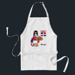 Delantal Cocina de la República Dominicana - Mangu<br><div class="desc">Delantal atractivo con el ilustracion de platos típicos de la central,  Suramérica y países caribeños,  México y España.</div>