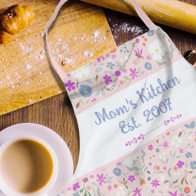 Delantal Cocina de Mamá Flores Atolondradas Rosa (Subido por el creador)