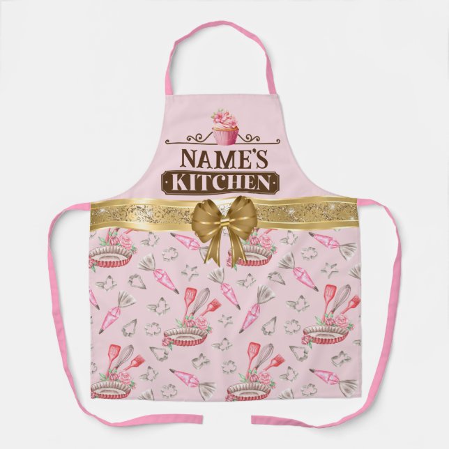 Delantal Cocina de nombre personalizado, herramienta de hor (Anverso)