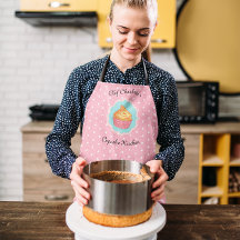 Cocina de pasteles de polka rosada personalizada
