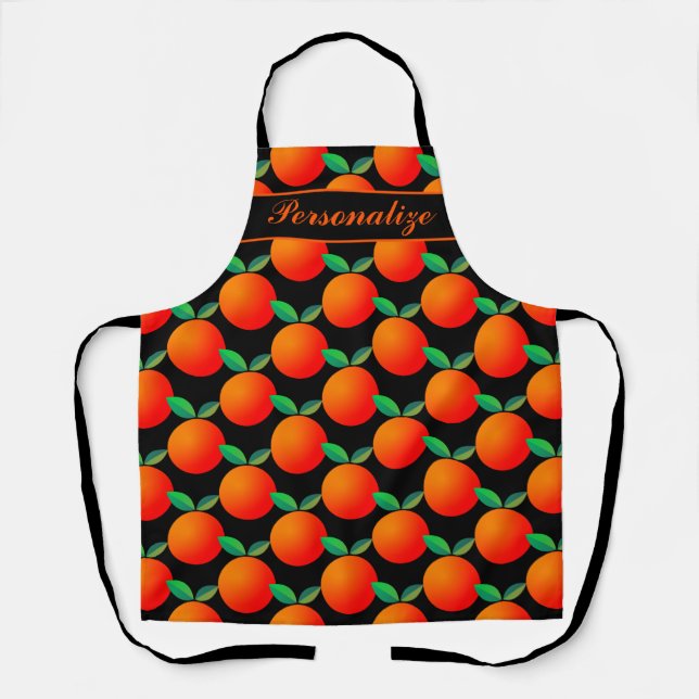 Delantal Cocina de personalizado con fruta negra y naranja (Anverso)