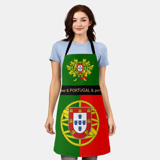 Delantal Cocina de Portugal y cocina de chefs con bandera p (Gastado)