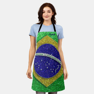 Delantal Cocina del chef de cocina con bandera brasileña Pu