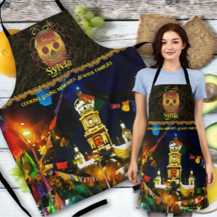 Delantal Cocina del Dia de Los Muertos Amando Recuerdos 190