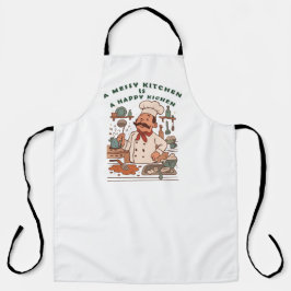 Delantal Cocina desordenada, feliz chef Apron