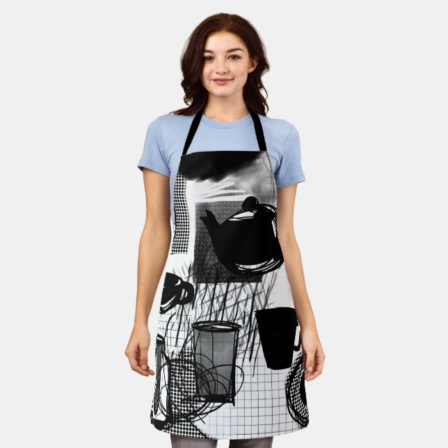 Delantal Cocina en blanco y negro (Gastado)