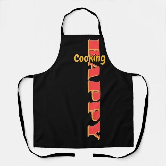 Delantal Cocina Feliz Chef Negro (Anverso)