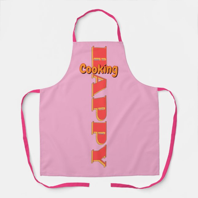 Delantal Cocina Feliz Rosa (Anverso)