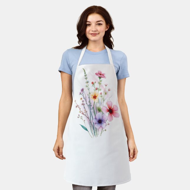 Delantal Cocina floral Apron - Elegante ropa de cocina (Gastado)