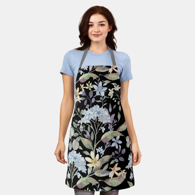 Delantal Cocina floral de bonito Blue Garden (Gastado)