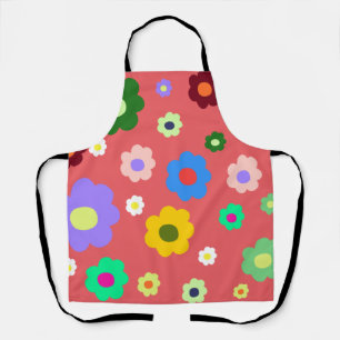 Delantal Cocina floral de color retro primavera floral