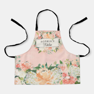 Delantal Cocina Floral de Melocotón Personalizada