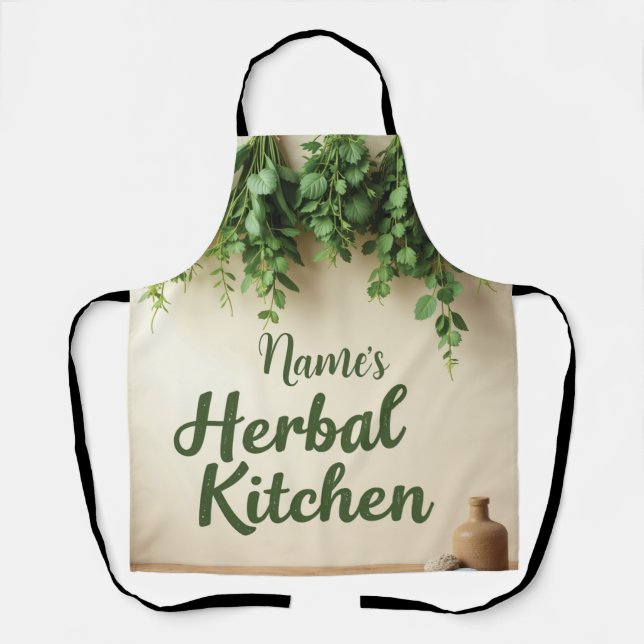 Delantal Cocina herbal de granja personalizada (Anverso)