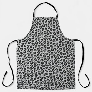 Delantal Cocina impresa de animales de leopardo gris platea