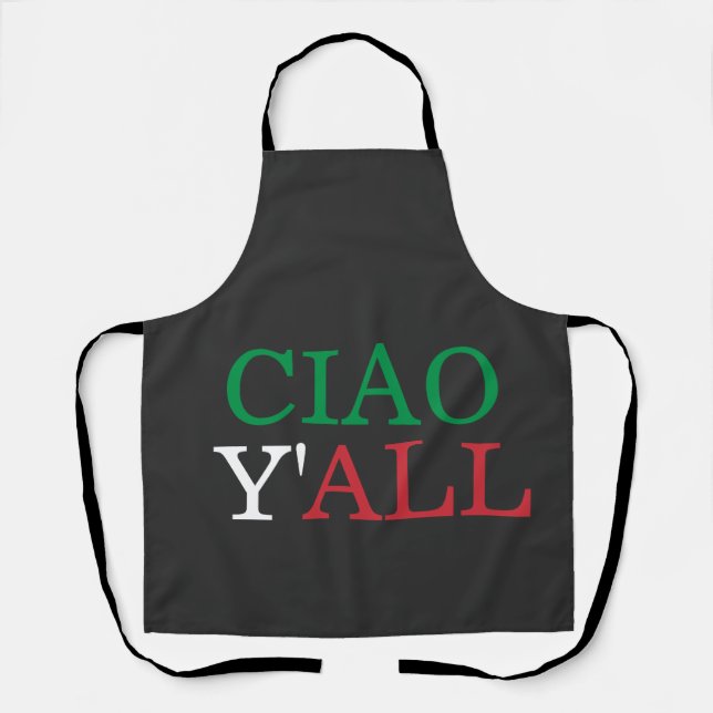 Delantal Cocina italiana "Ciao Y'all" HillBilly (Anverso)