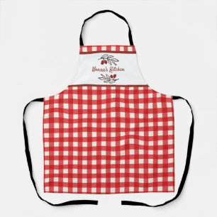 Delantal Cocina italiana personalizada de Red Gingham