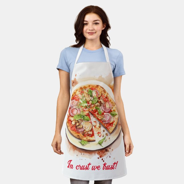 Delantal Cocina Italiana: Pizza italiana artística (Gastado)