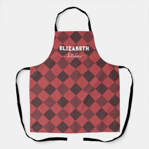 Delantal Cocina Jugada De Buffalo Blanco Y Rojo Personaliza