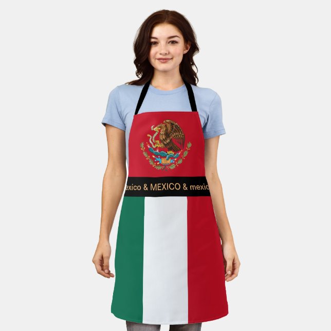 Delantal Cocina mexicana, cocina de chefs con bandera mexic (Gastado)