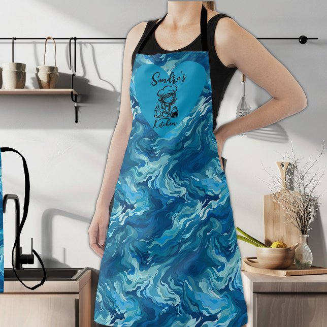 Delantal Cocina Nombre Ocean Wave Chef Apron (Subido por el creador)