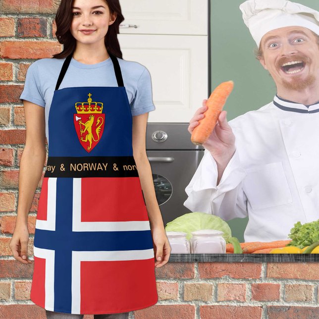 Delantal Cocina Noruega y cocina de los chefs de la bandera (Subido por el creador)