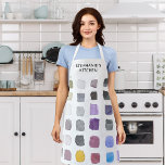 Delantal Cocina personalizada<br><div class="desc">Personalice este delantal de cocina con su nombre. Está decorado con una acuarela abstracta en tonos suaves. Hace un regalo perfecto para el cambio de hogar o la anfitriona. Acuarela original © Michele Davies.</div>