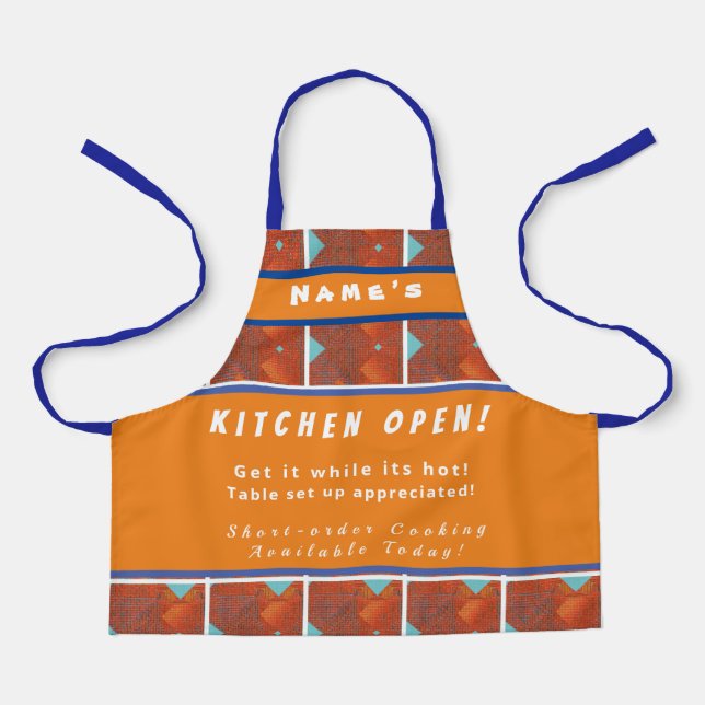 Delantal Cocina personalizada Abierta + 3Comentarios Apron  (Anverso)