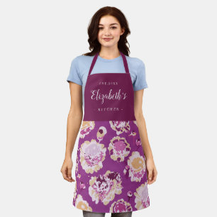 Delantal Cocina personalizada con motivos florales puros y 
