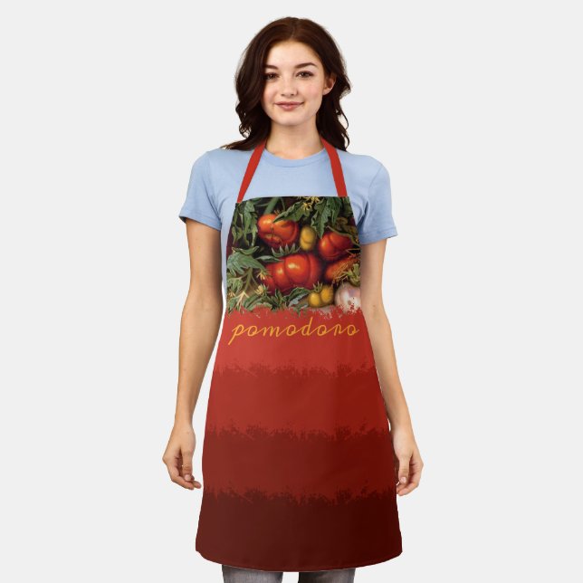 Delantal cocina personalizada con tomates pomodoro (Gastado)