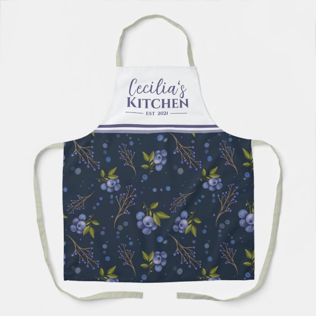 Delantal Cocina personalizada Country Blueberries Apron (Anverso)