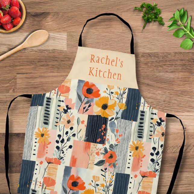 Delantal Cocina personalizada de boho con patchwork floral (Subido por el creador)
