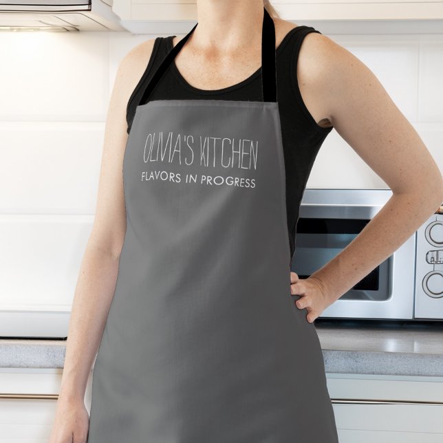 Delantal Cocina personalizada de chef panadero (Modern Personalized Baker, Cook, Chef Apron by MINTIC DESIGN STUDIO)