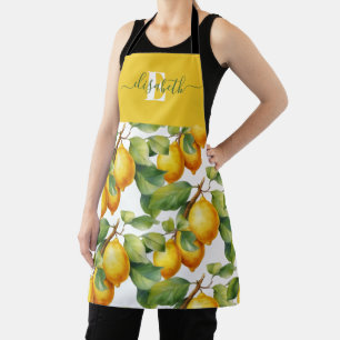 Delantal Cocina personalizada de limones amarillos italiano