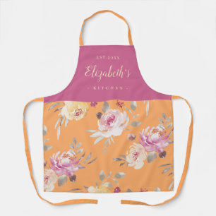 Delantal Cocina personalizada de patrón floral abstracto r