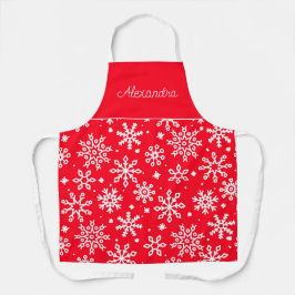 Delantal Cocina personalizada para adultos con copos de nie