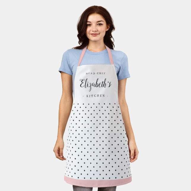 Delantal Cocina personalizada Retro polka dot para adultos (Gastado)