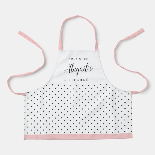 Delantal Cocina personalizada Retro polka dot para niños (Anverso)