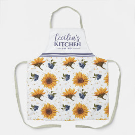 Delantal Cocina personalizada Sunflower & Blueberry