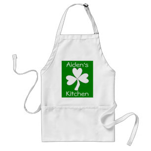 Delantal Cocina personalizada trébol blanco irlandés del