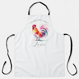 Delantal Cocina personalizado Apron White con gallo