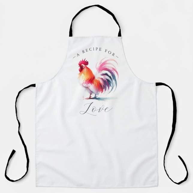 Delantal Cocina personalizado Apron White con gallo (Anverso)