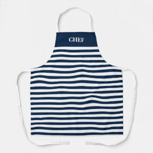 Delantal Cocina personalizado de rayas azul y blanco
