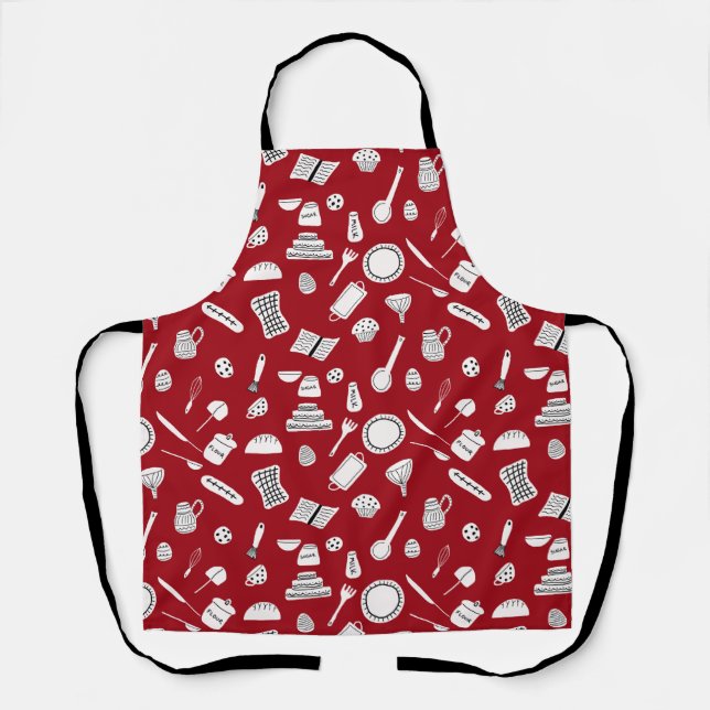 Delantal Cocina roja retro (Anverso)